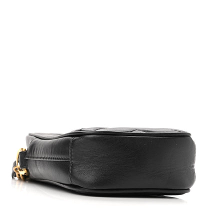 Gucci Calfskin Matelasse Mini GG Marmont Crossbody Bag Black 4 of 11
