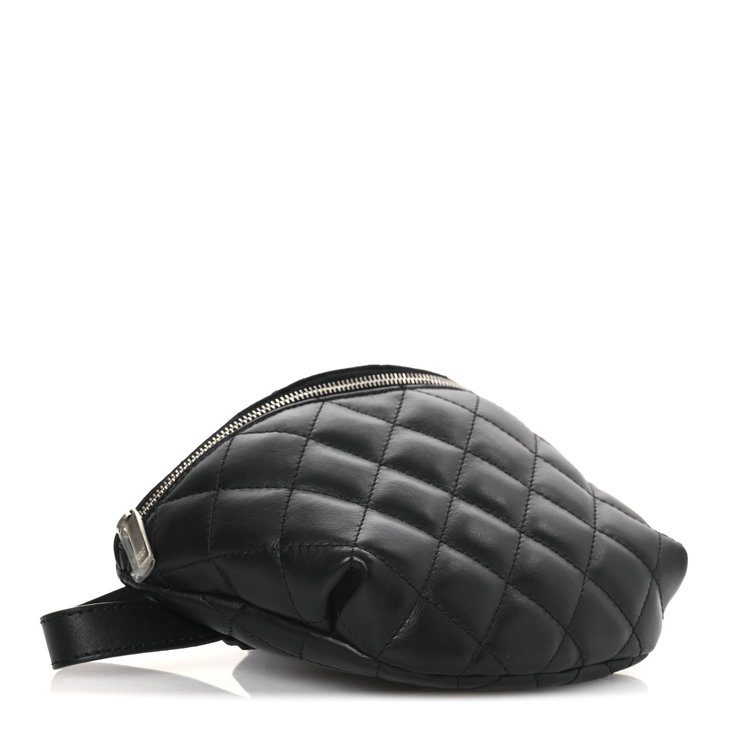Calfskin Quilted Waist Belt Bag Black