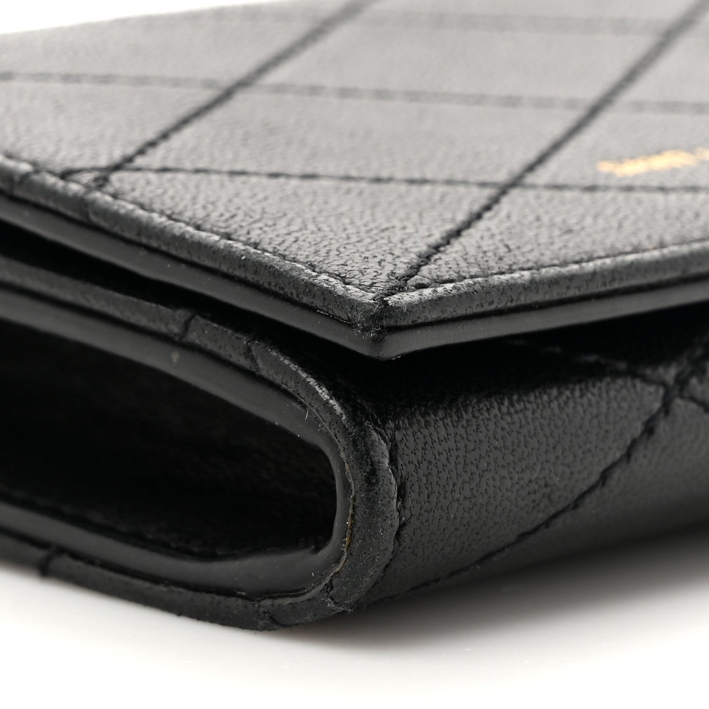 Lambskin Quilted Monogram Baby Crossbody Bag Black
