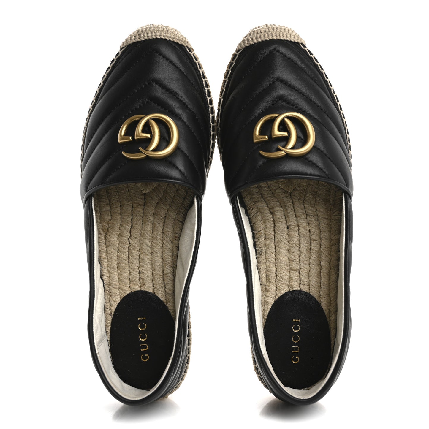 Nappa Matelasse GG Marmont Espadrilles 37.5 Black