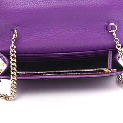 Gucci Pebbled Calfskin Soho Wallet on Chain Shine Purple 5 of 10