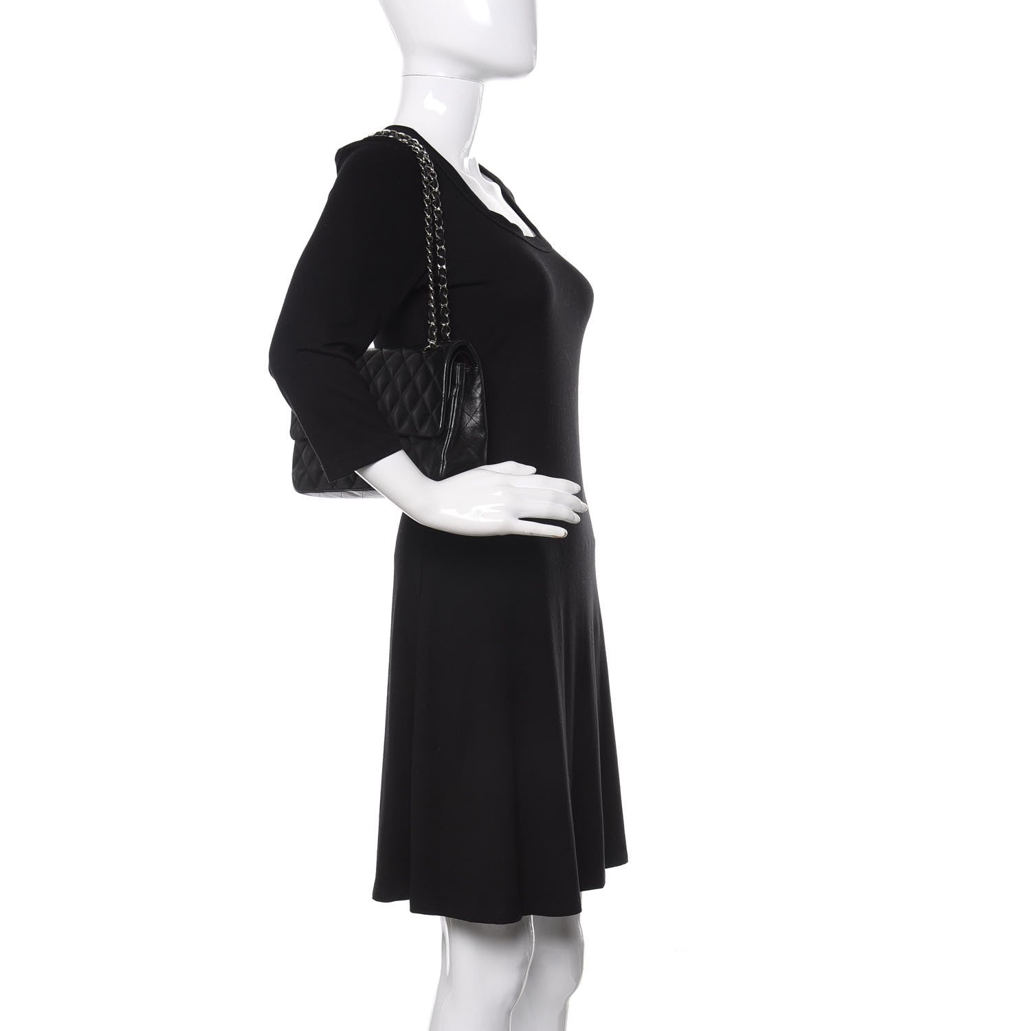 Chanel Lambskin Quilted Medium Double Flap Black 2 of 10