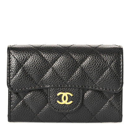 Chanel Caviar Quilted Flap Card Holder Wallet Black 1 of 11