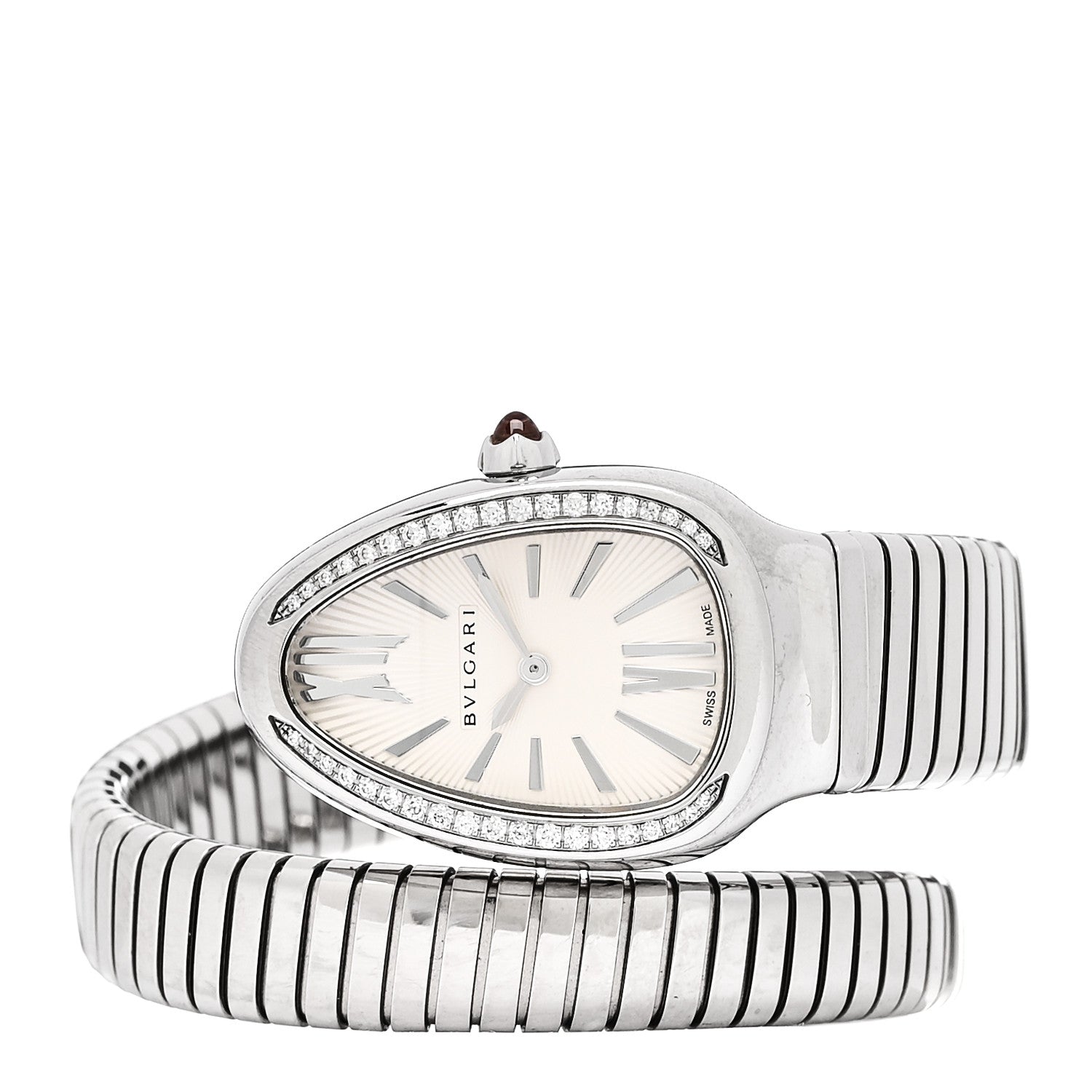 Bulgari Stainless Steel Diamond Bezel 35mm Serpenti Tubogas Quartz Watch 2 of 5