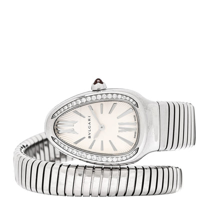 Bulgari Stainless Steel Diamond Bezel 35mm Serpenti Tubogas Quartz Watch 2 of 5