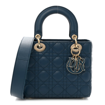 Christian Dior Lambskin Cannage Small My ABCDior My Lady Dior Deep Ocean 1 of 14