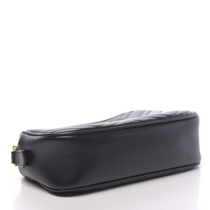 Gucci Calfskin Matelasse Small GG Marmont Chain Shoulder Bag Black 4 of 13