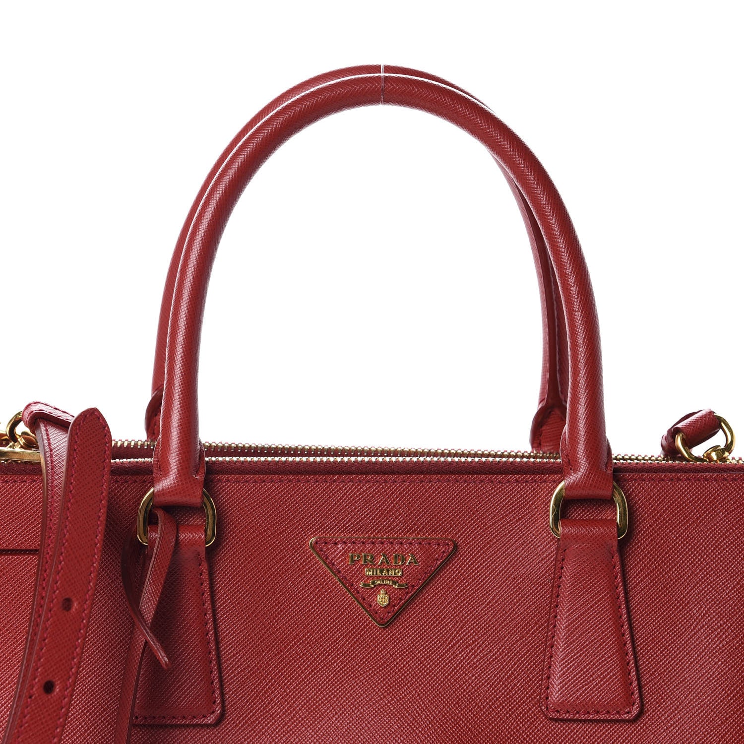 Prada Saffiano Medium Galleria Double Zip Tote Fuoco 12 of 13