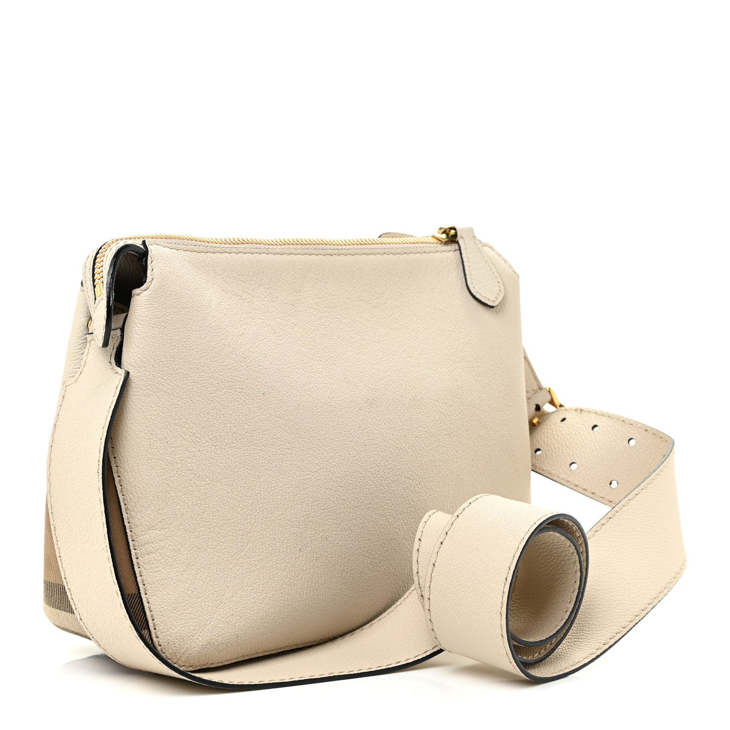 Burberry Soft Grain Calfskin House Check Small Helmsley Crossbody Limestone 3 of 22