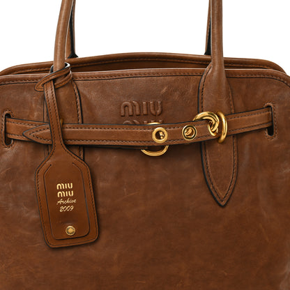 Miu Miu Nappa Aviator Medium Aventure Bag Rovere 7 of 9