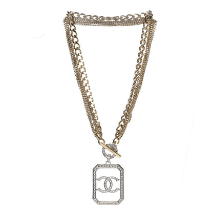 Chanel Crystal Chain CC Multi Strand Necklace Gold 3 of 3