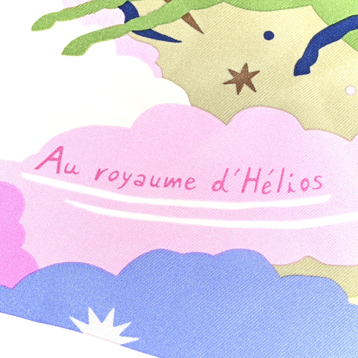 Hermes Silk Au Royaume d'Helios Scarf 70 Vert Amande Parme Ocre 5 of 5