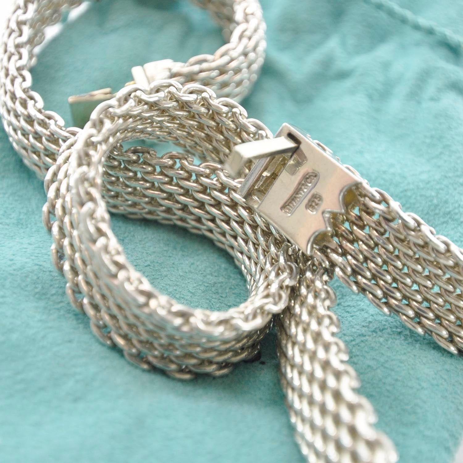 Tiffany Sterling Silver Somerset Mesh Necklace 4 of 5