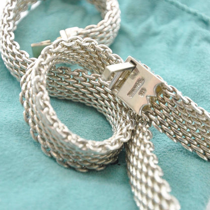 Tiffany Sterling Silver Somerset Mesh Necklace 4 of 5