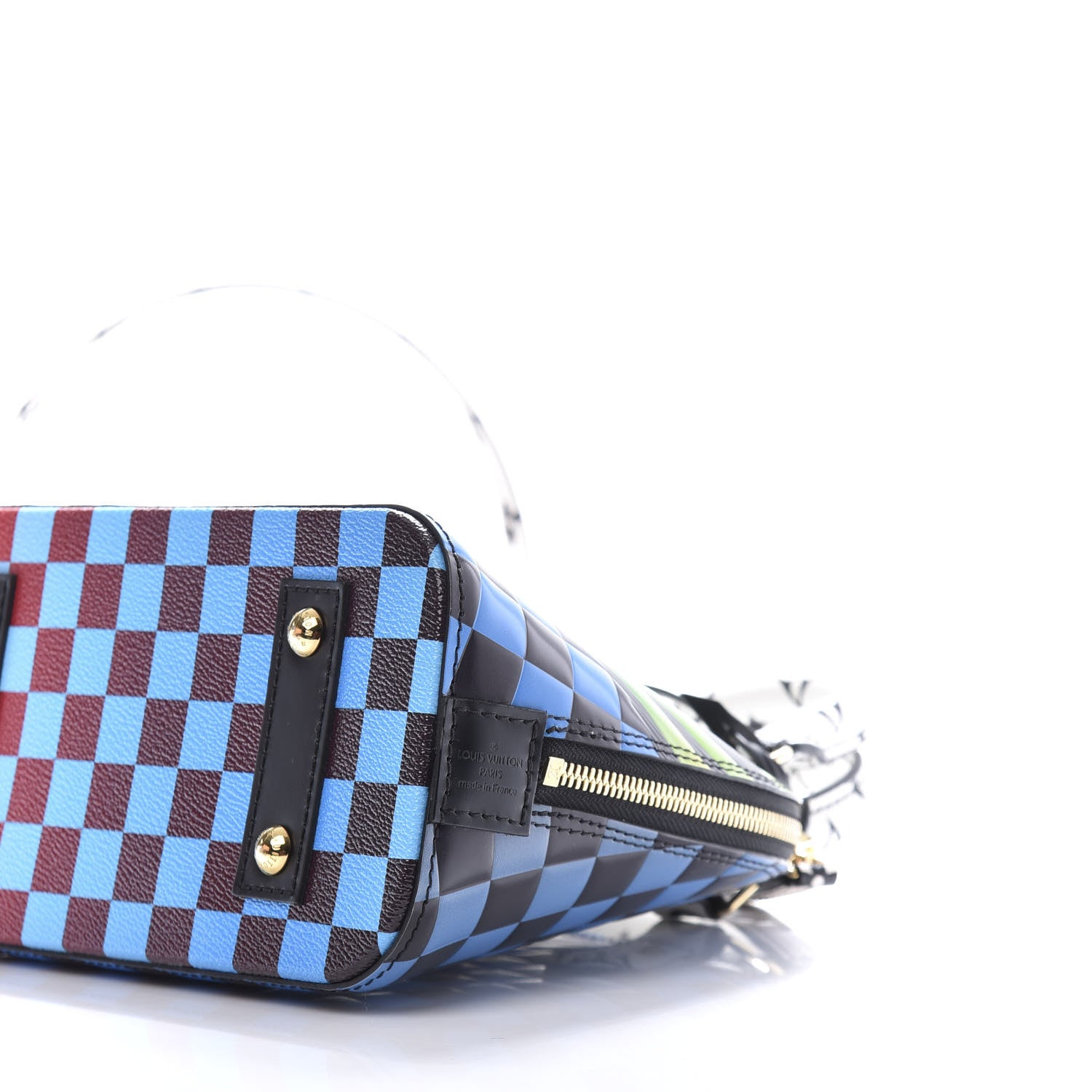 Louis Vuitton Epi Damier Race Alma BB Blue Vert 7 of 9