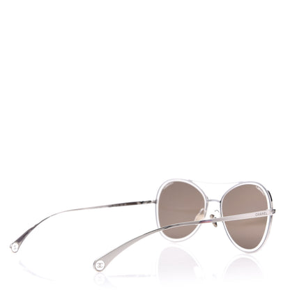 Chanel Metal Pilot Sunglasses 4260 Silver 4 of 8