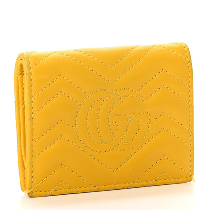 Gucci Calfskin Matelasse GG Marmont Card Case Stone Topaz 2 of 6
