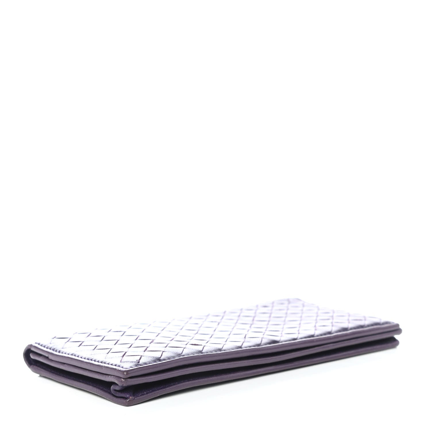 Bottega Veneta Nappa Intrecciato Long Bi-Fold Wallet Purple 3 of 4