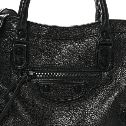 Balenciaga Chevre Black Metallic Edge Hardware S City Black 7 of 9