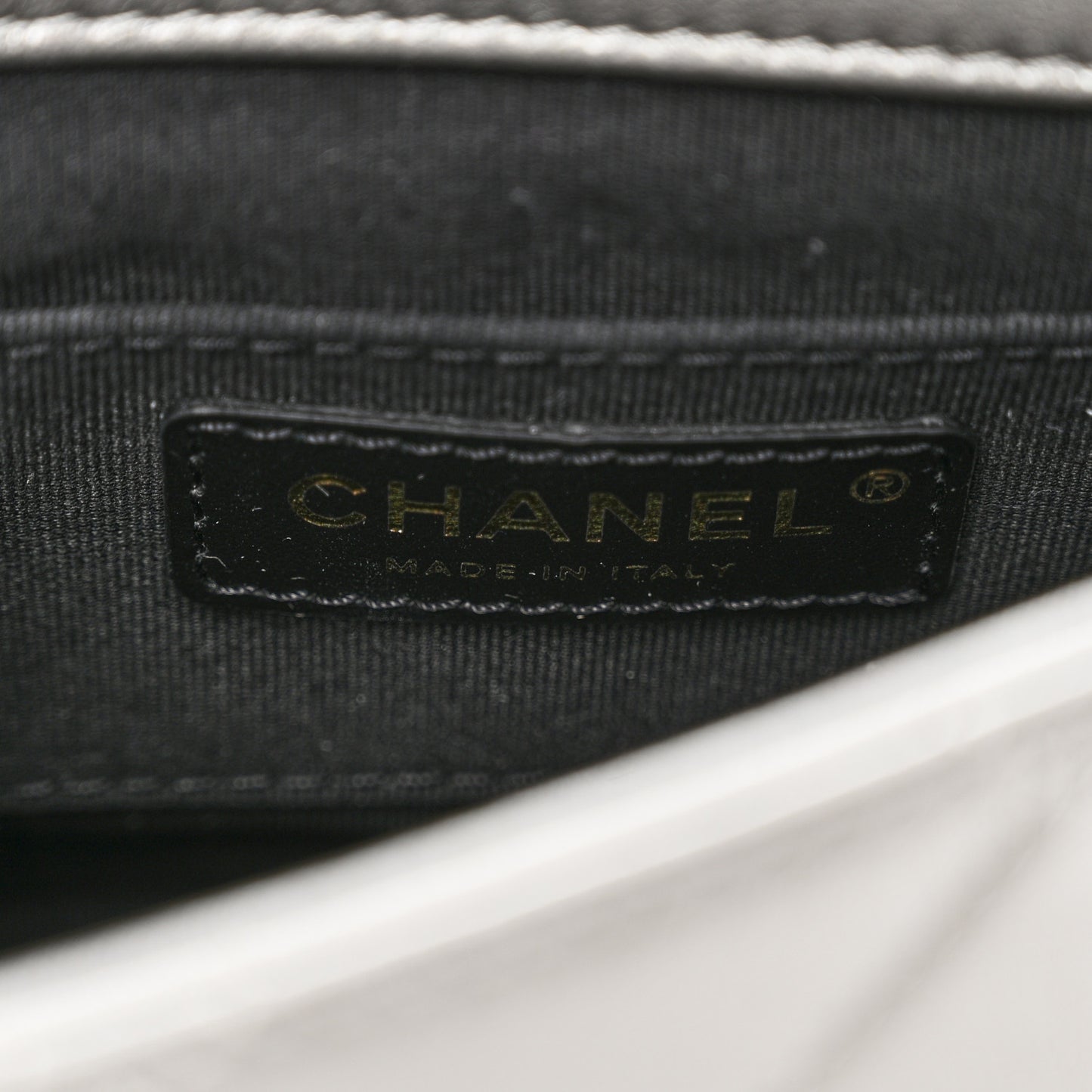 Metallic Lambskin Quilted Mini Side Note Flap Grey