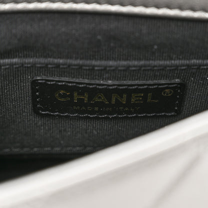 Chanel Metallic Lambskin Quilted Mini Side Note Flap Grey 6 of 10