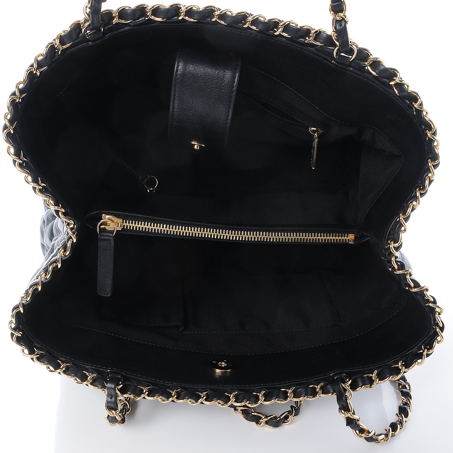 Chanel Calfskin Quilted Small Chain Me Tote Black 5 of 8