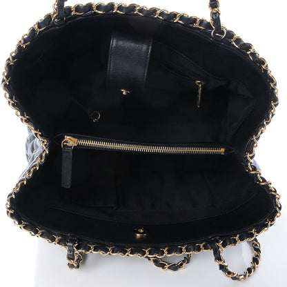 Chanel Calfskin Quilted Small Chain Me Tote Black 5 of 8