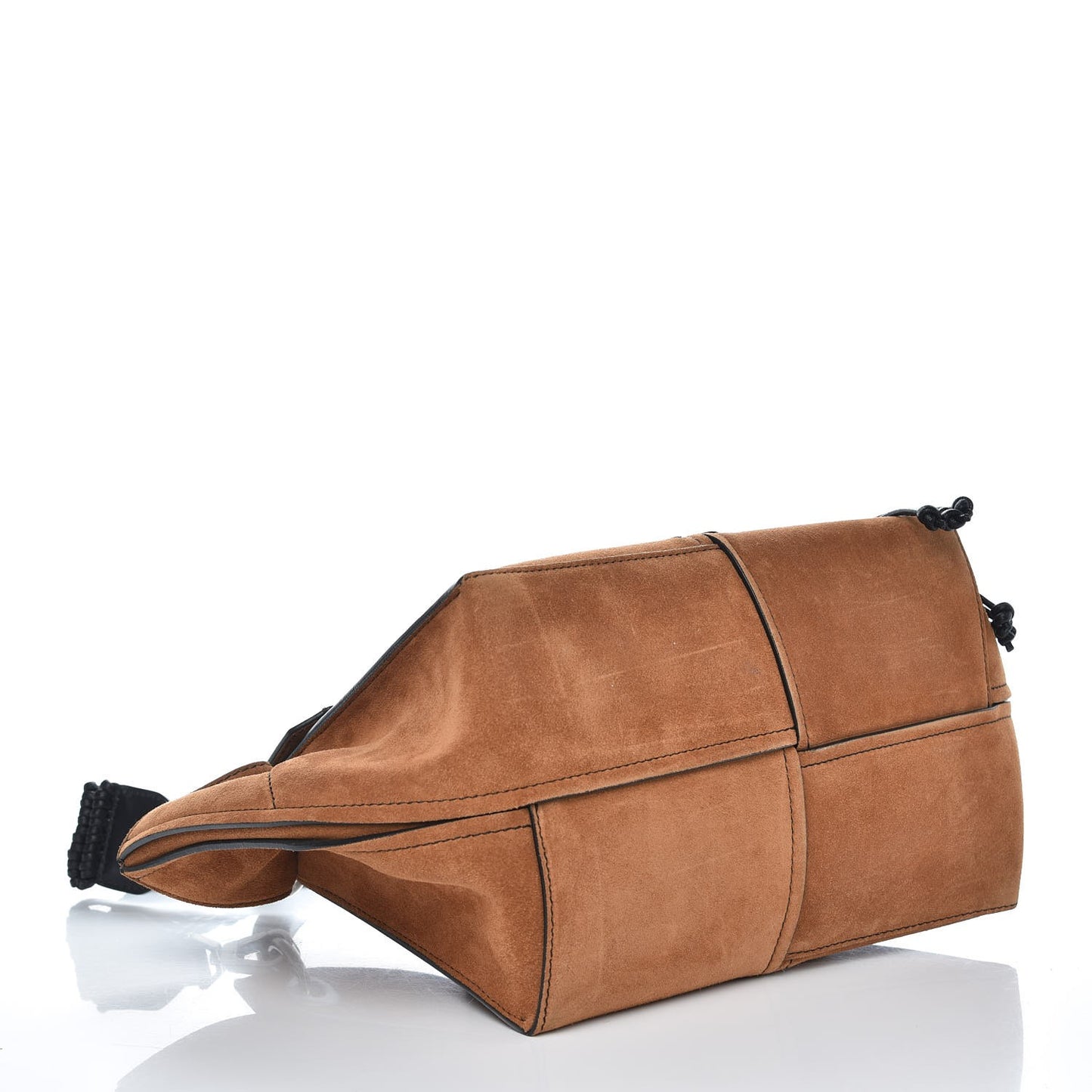 Suede Crochet Curl Satchel Wood