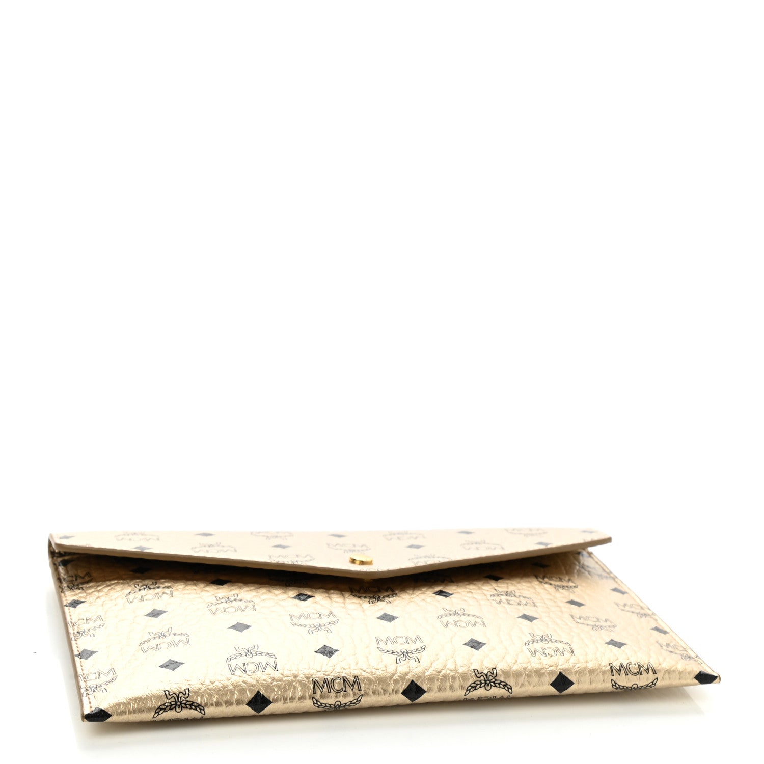 MCM Metallic Visetos Envelope Clutch Gold 4 of 7