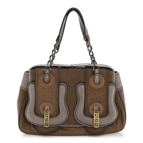 Calfskin B Bag Brown Grey