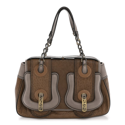 Fendi Calfskin B Bag Brown Grey 1 of 15