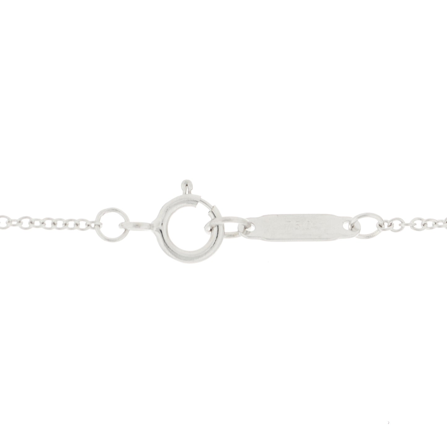 18K White Gold Diamond Large Filigree Heart Key Pendant Necklace
