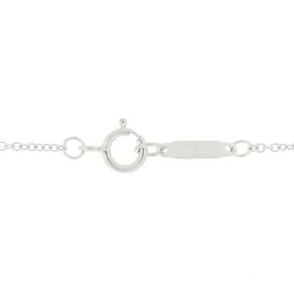 Tiffany 18K White Gold Diamond Large Filigree Heart Key Pendant Necklace 5 of 5