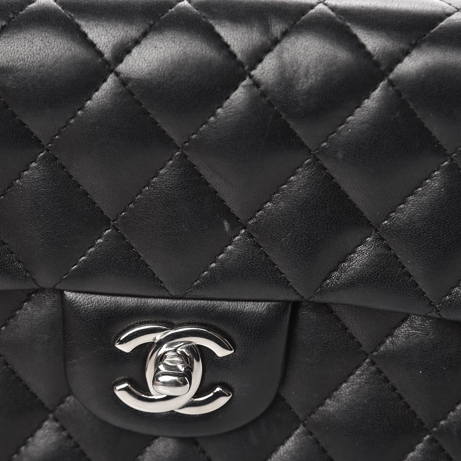 Chanel Lambskin Quilted East West Flap Black 13 of 17