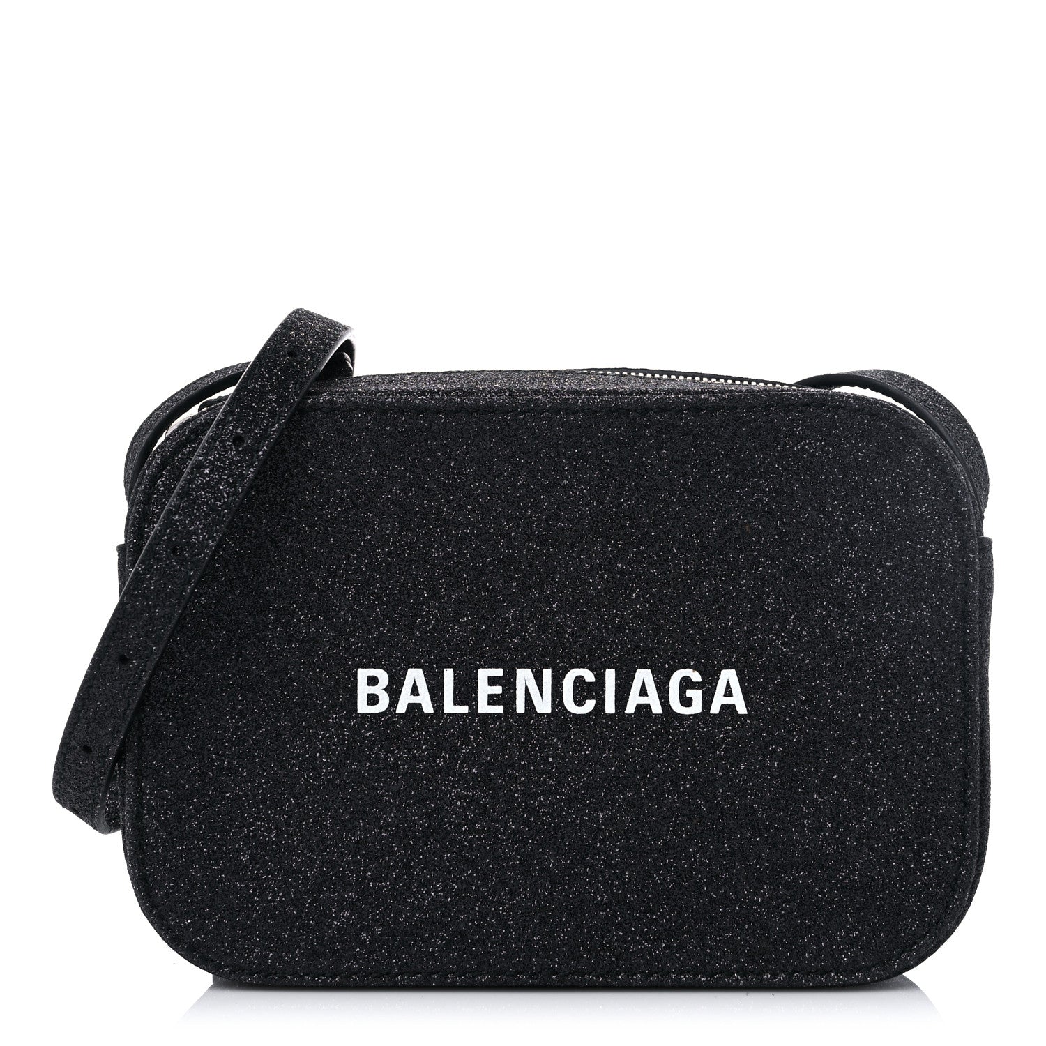 Balenciaga Metallic Calfskin Logo XS Everyday Camera Bag Black 1 of 7