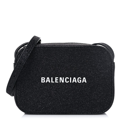 Balenciaga Metallic Calfskin Logo XS Everyday Camera Bag Black 1 of 7