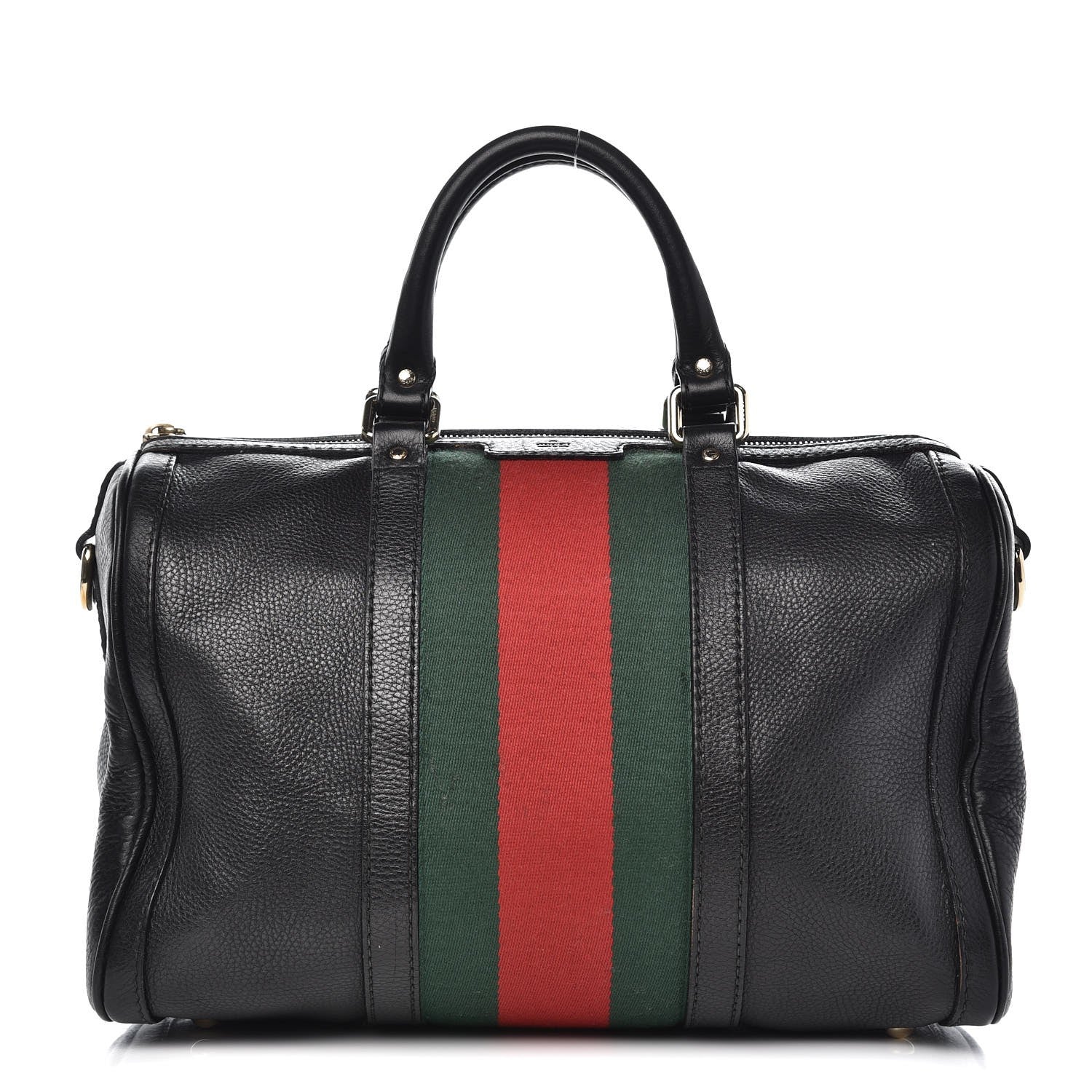 Gucci Calfskin Vintage Web Medium Boston Black 1 of 16