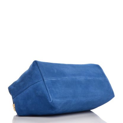Mansur Gavriel Suede Volume Clutch Sea Blue 4 of 7