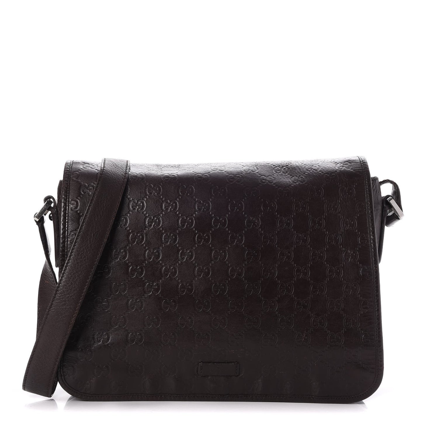 Guccissima Flap Messenger Bag Dark Brown