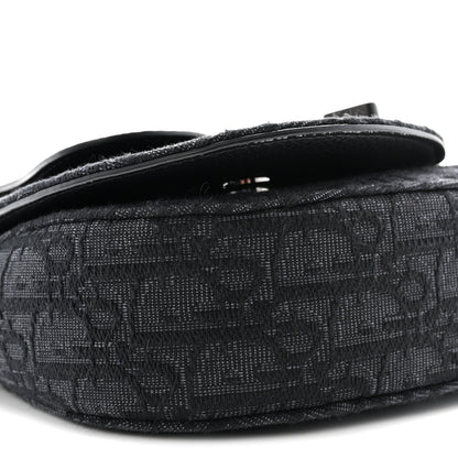 Christian Dior Oblique Saddle Messenger Pouch Blue Black 9 of 10