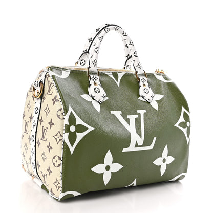 Louis Vuitton Monogram Giant Speedy Bandouliere 30 Kaki Beige 3 of 11
