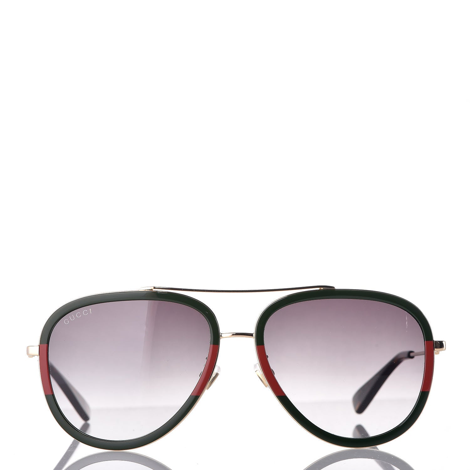 Gucci Web Aviator Sunglasses GG0062S Green Red 3 of 8