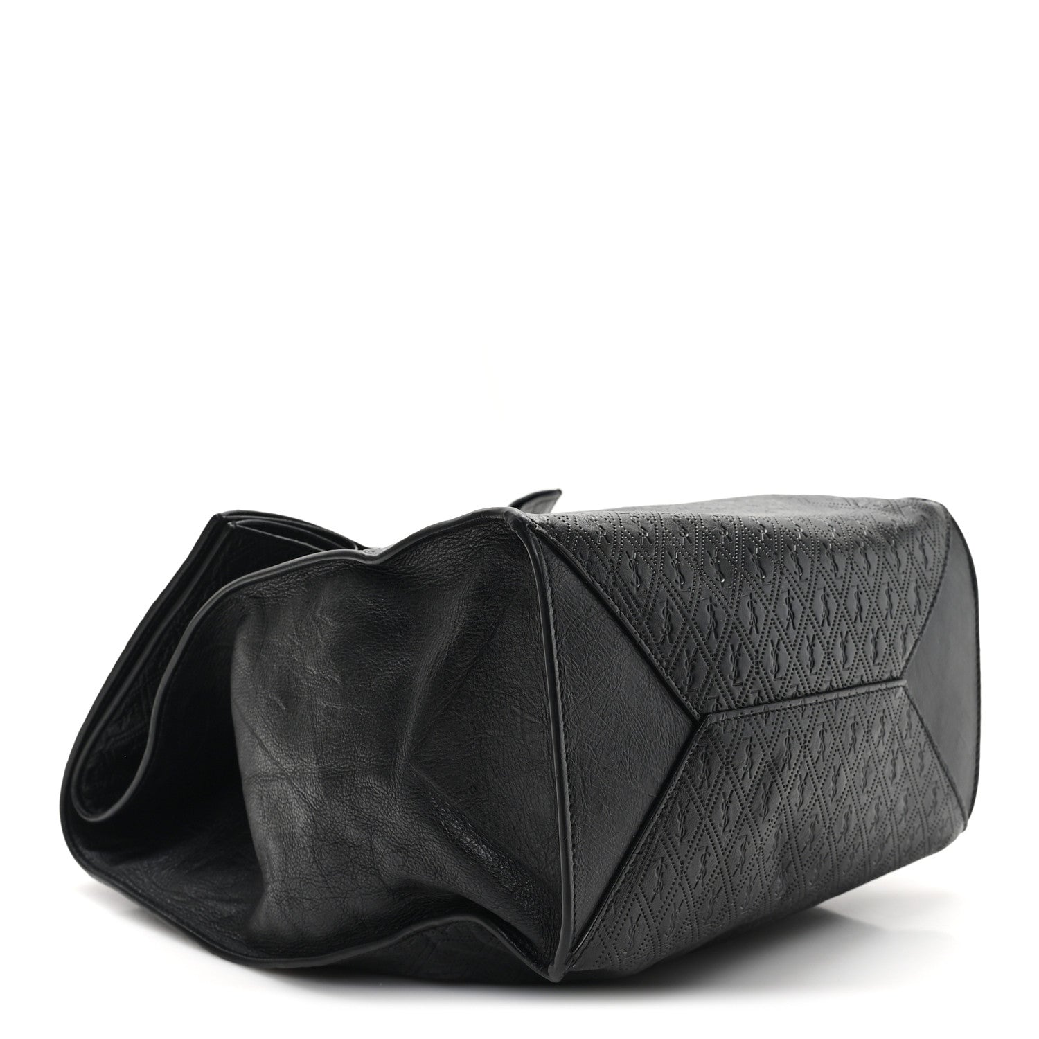 Saint Laurent Calfskin Monogram Deli Paper Bag Vintage Black 4 of 8