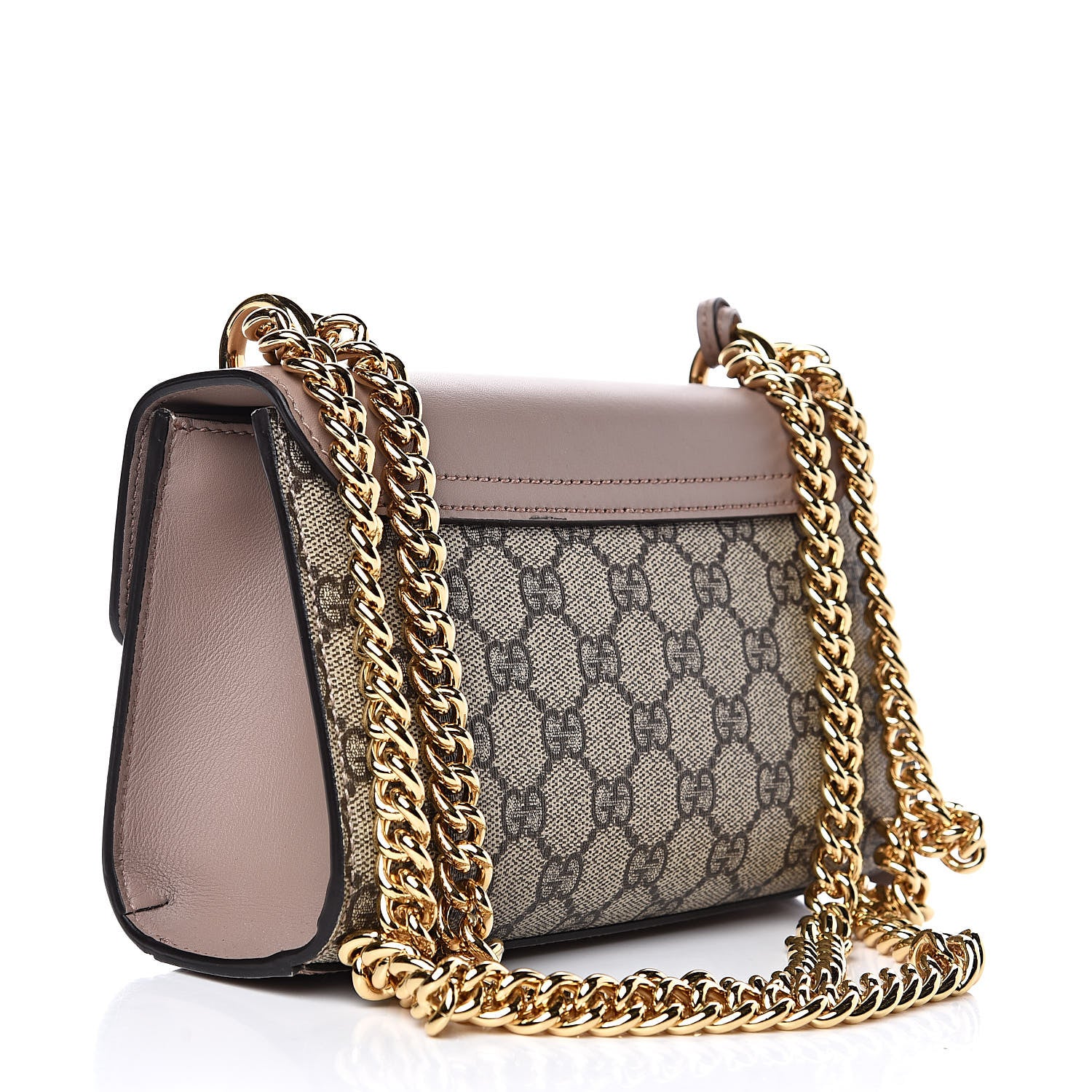 Gucci GG Supreme Monogram Studded Small Padlock Shoulder Bag Porcelain Rose 3 of 12
