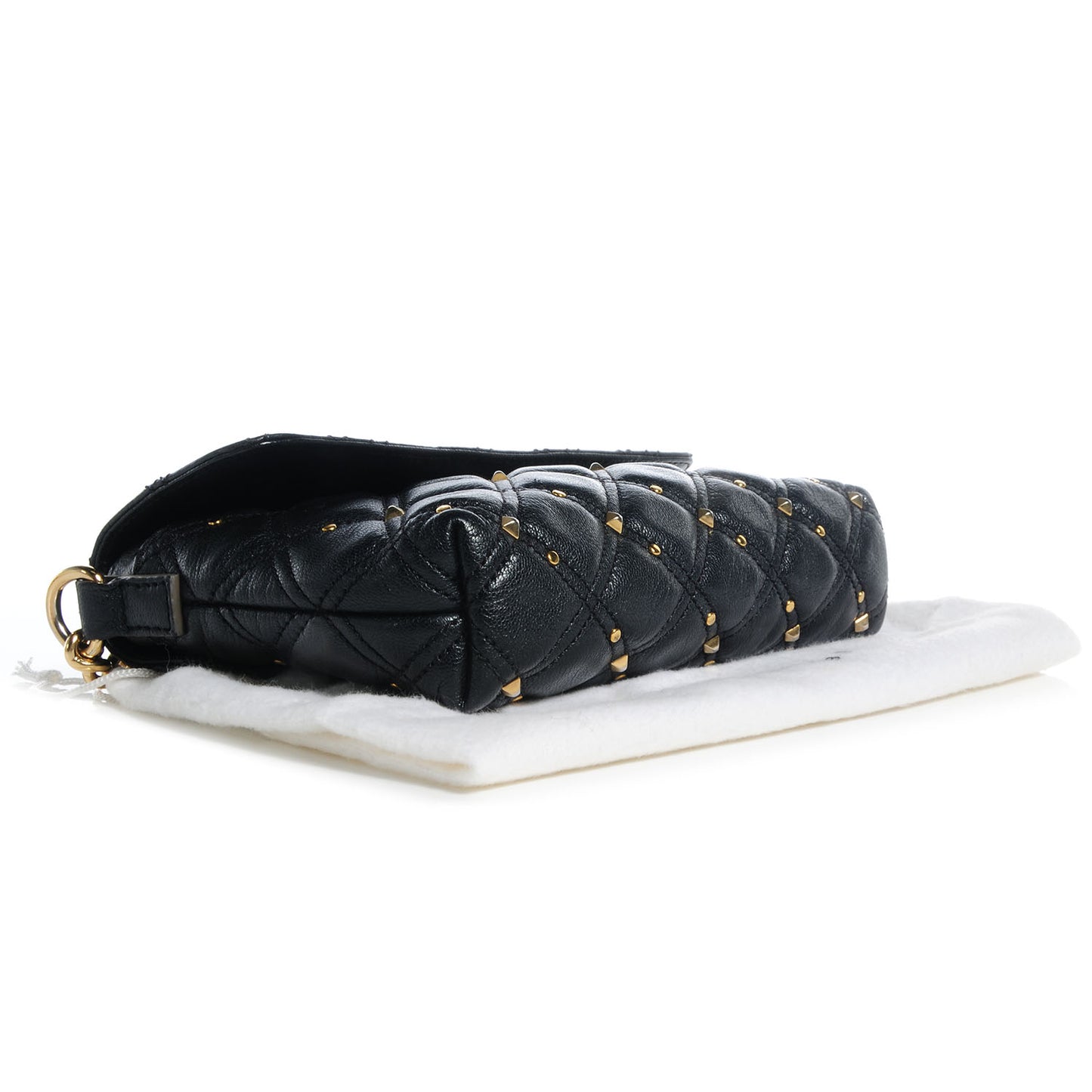 Leather Stardust Crossbody Flap Black