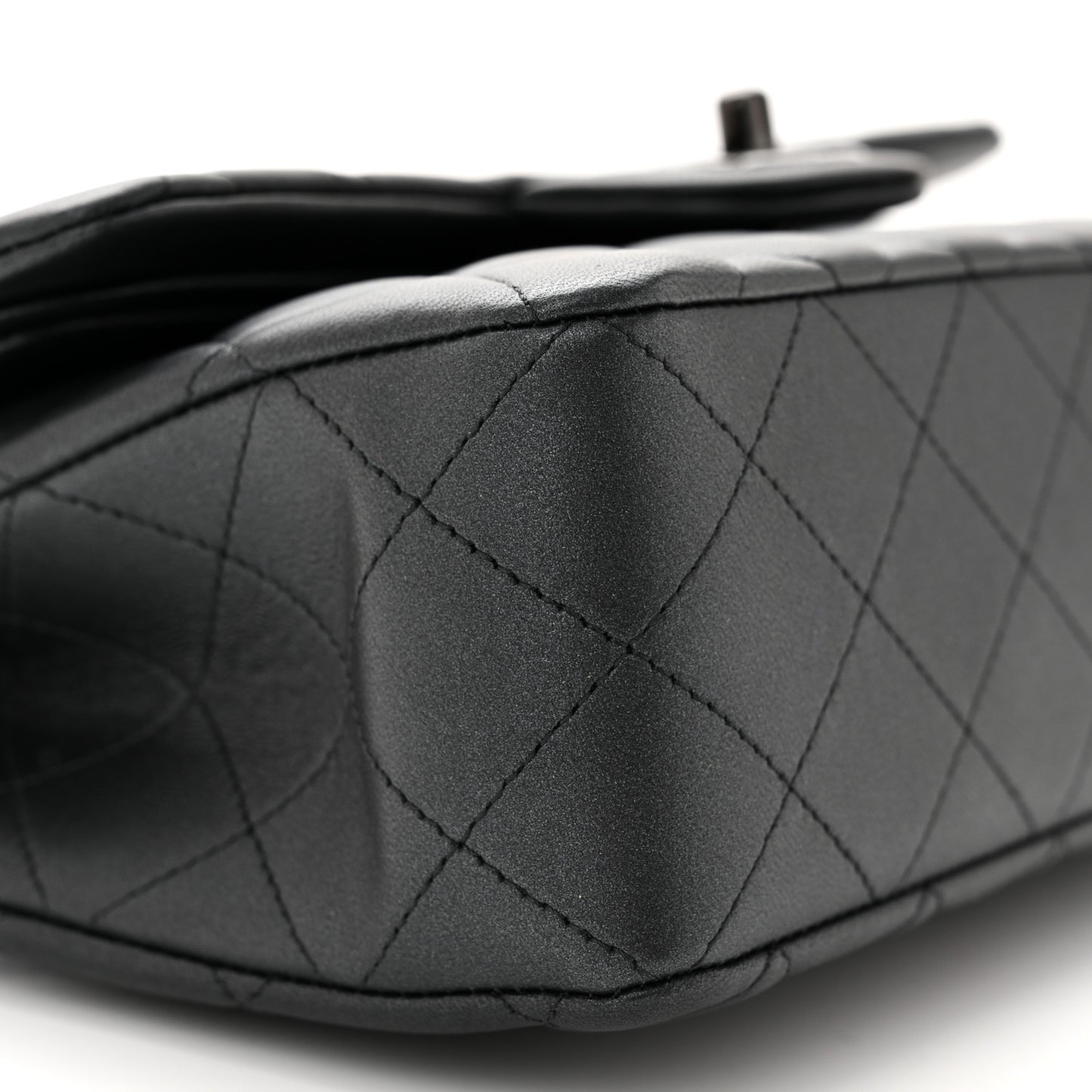 Lambskin Quilted Small Double Flap So Black