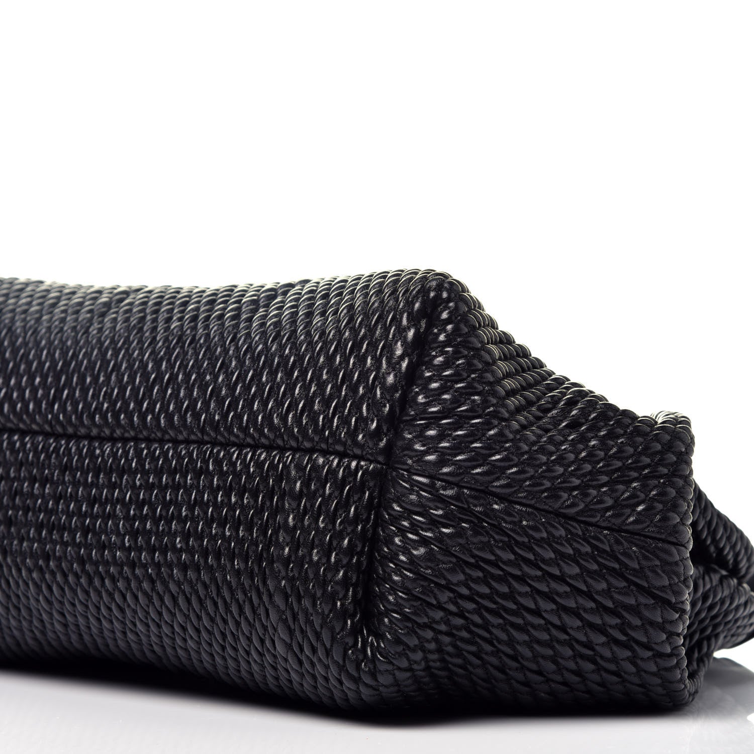 Bottega Veneta Calfskin Knit Large The Point Triangle Bag Black 8 of 8