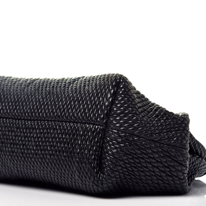 Bottega Veneta Calfskin Knit Large The Point Triangle Bag Black 8 of 8
