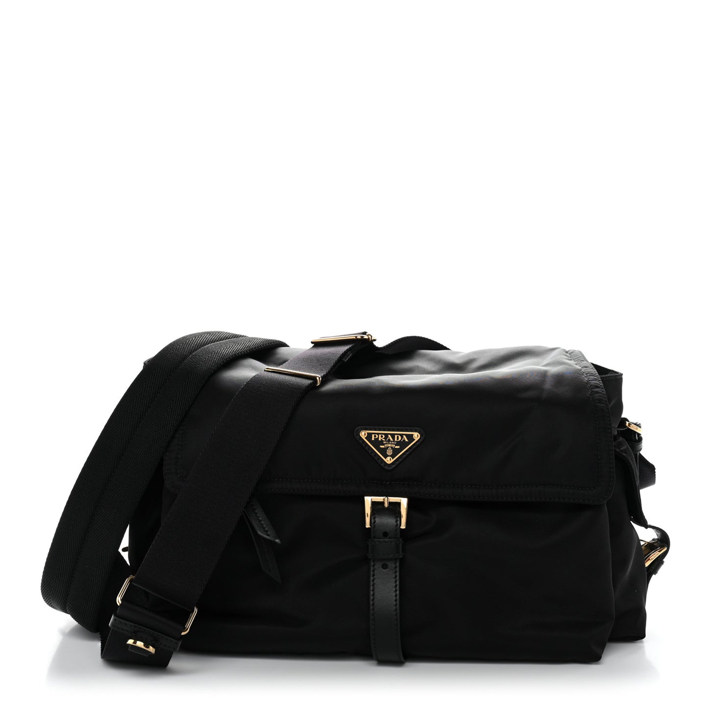 Re-Nylon Large Explore Messenger Bag Black