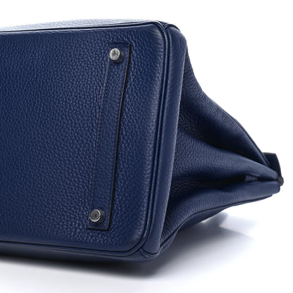 Hermes Taurillon Clemence Birkin 35 Bleu Saphir 8 of 10